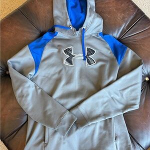 Under Armour Blue and Gray Men’s Hoodie Medium